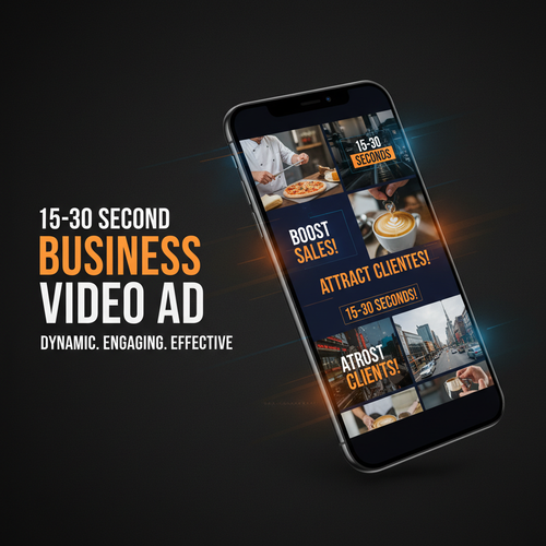 15-30 Second Business Video Ad Mockup